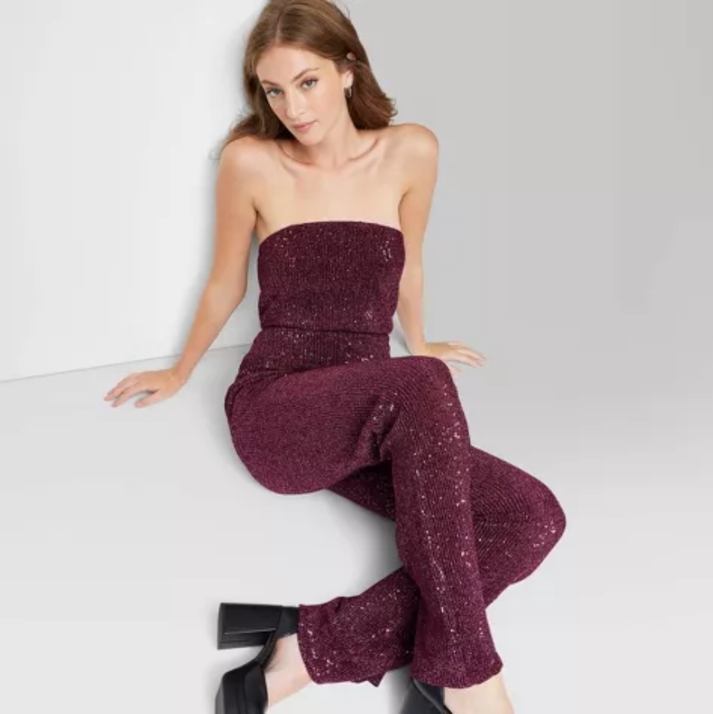 BNT Size large Wild fable jumpsuit burgundy